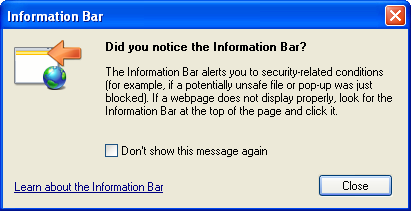 IE7 Security alert