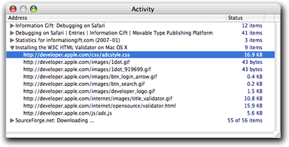 Safari Activity Window