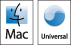 MacOS X Universal Binary badge
